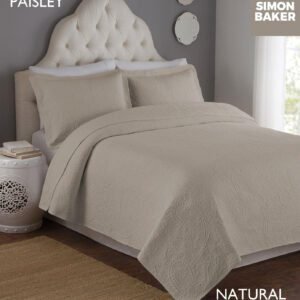 Simon Baker Paisley Bedspread – Natural