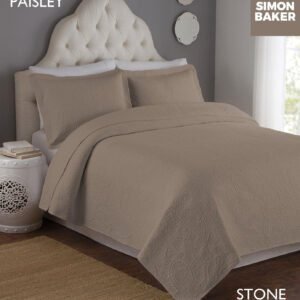 Simon Baker Paisley Bedspread – Stone