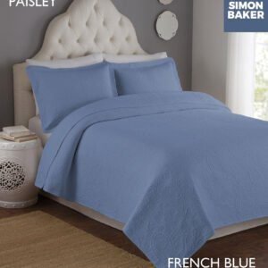 Simon Baker Paisley Bedspread – French Blue