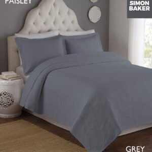 Simon Baker Paisley Bedspread – Grey