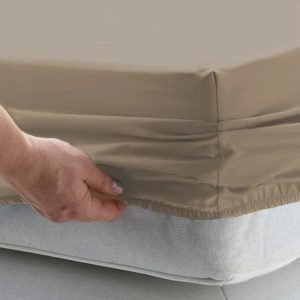Egyptian Cotton Fitted Sheet - Stone 400TC
