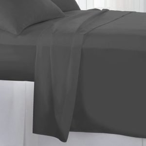 Egyptian Cotton Flat Sheet - Charcoal 400TC