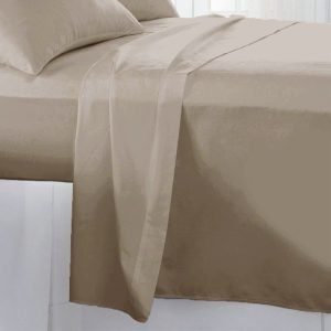 Egyptian Cotton Flat Sheet - Stone 400TC