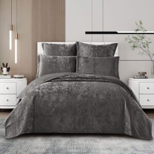 Cotton Co Luxury Quilt 5 Piece - Berlin Grey