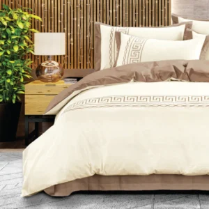 Egyptian Cotton 400 Thread Count - Donatella Cream & Stone
