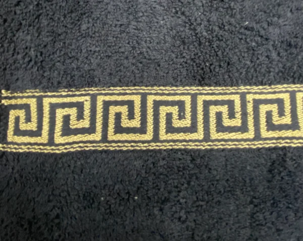 Simon Baker Greek Key Towels - Black 600GSM - Image 2