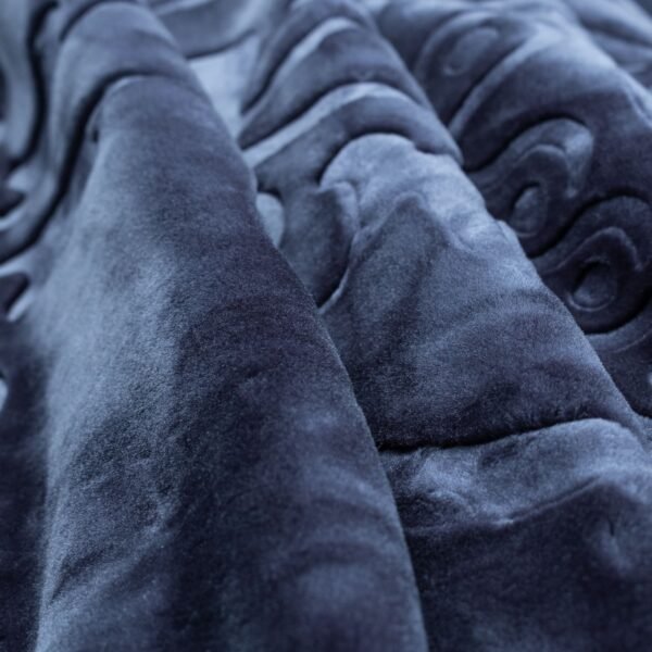 Sesli Diamond Faux Mink Blanket 1 Ply Queen Size Denim - Image 2