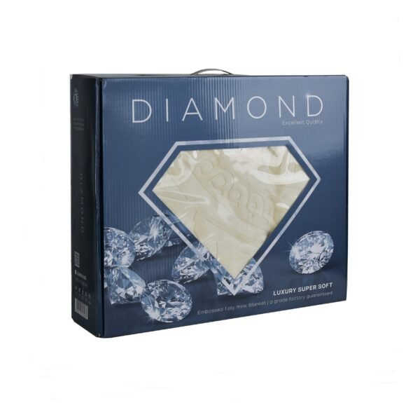 Sesli Diamond Faux Mink Blanket 1 Ply Queen Size Peach - Image 2